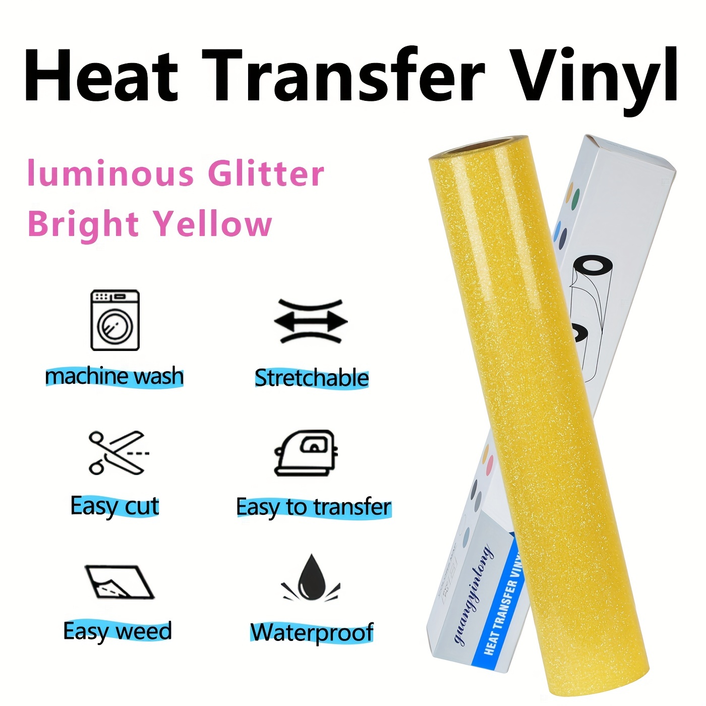 Glitter HTV Heat Transfer Viny - Heat Transfer Vinyl Roll 评论和价格